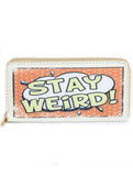 STAY WEIRD PRINT VINYL CLUTCH WALLET - Presidential Brand (R)
