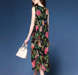Womens Sleeveless Floral Chiffon Dress - Presidential Brand (R)