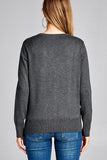 Ladies fashion long sleeve v-neck classic sweater cardigan - Presidential Brand (R)