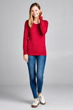 Ladies fashion long sleeve crew neck classic sweater - Presidential Brand (R)