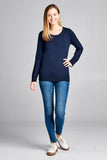 Ladies fashion long sleeve crew neck classic sweater - Presidential Brand (R)