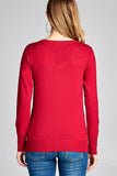 Ladies fashion long sleeve v-neck classic sweater - Presidential Brand (R)