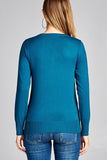 Ladies fashion long sleeve v-neck classic sweater - Presidential Brand (R)