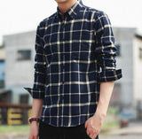 Mens Long Sleeve Checkered Cotton Shirt - Presidential Brand (R)