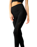 Mesh Seamless Legging with Ribbing Detail - Black - Presidential Brand (R)