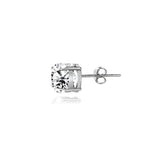 Sterling Silver White Topaz 4mm Round-Cut Solitaire Stud Earrings - Presidential Brand (R)