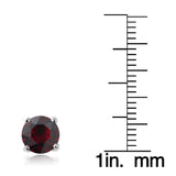Swarovski Elements Garnet January Birthstone Stud Earrings in Gold Tone - Presidential Brand (R)