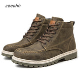 PU leather footwear fashion classic motorcycle boots spring and autumn high-top large size men shoes zapatos de hombre - Presidential Brand (R)