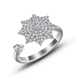 Fidget Spinner Rings for Women Sunflower Adjustable Open Ring You are My Sunshine Rotate Anti Stress Ring Valentine's Day Gfit
