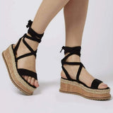 Womens Lace Up Platform Sandals - Presidential Brand (R)
