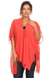 Plus Size Women's Front Tie Beach Dress Cove Up Swimwear Made in USA - Presidential Brand (R)