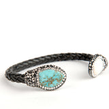 Isis Leather Turquoise and Pearl Bracelet - Presidential Brand (R)