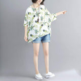 Womens Tropical Pineapple Print Batwing Top - Presidential Brand (R)
