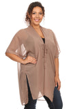 Plus Size Women's Front Tie Beach Dress Cove Up Swimwear Made in USA - Presidential Brand (R)