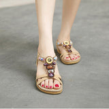 Sandals Beach Peep Toe Summer Leisure Chic Shoes Casual Flat - Presidential Brand (R)