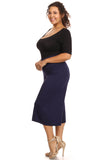 Plus Size Women's Gaucho Pants Knit Capri Culottes Lose Fit 1XL, 2XL, 3XL - Presidential Brand (R)