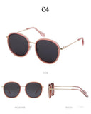 Fashion round sunglasses women men brand luxury design green candy lens pink frame Polarized sun glasses shades - Presidential Brand (R)