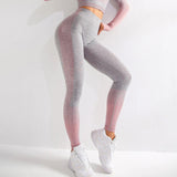 Women Striped Hip Enhancing Running Gym Fitness Leggings - Presidential Brand (R)