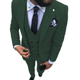 Mens suits Wave point Three Pieces Casual Blazer Vest Pants - Presidential Brand (R)
