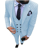 Mens suits Wave point Three Pieces Casual Blazer Vest Pants - Presidential Brand (R)