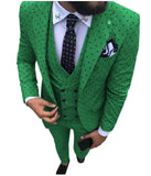 Mens suits Wave point Three Pieces Casual Blazer Vest Pants - Presidential Brand (R)