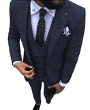 Mens suits Wave point Three Pieces Casual Blazer Vest Pants - Presidential Brand (R)
