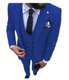 Mens suits Wave point Three Pieces Casual Blazer Vest Pants - Presidential Brand (R)