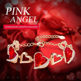 Rose Gold Color Charm Link Chain Bracelets with Fashion Heart Shaped Crystal from Swarovski Women Bracelet Gift Jewelry - Presidential Brand (R)