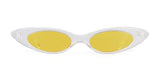 Small Oval Vintage Sunglasses Women Cat Eye Brand Design Retro Skinny Cateye Frame Tiny Sun Glasses Shades - Presidential Brand (R)