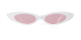 Small Oval Vintage Sunglasses Women Cat Eye Brand Design Retro Skinny Cateye Frame Tiny Sun Glasses Shades - Presidential Brand (R)