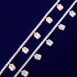 Tennis Chain With White Zircon Pendant Gold Color Charm Women Necklace Link Men's Hip Hop Jewelry adjustable - Presidential Brand (R)