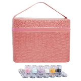 84 Bottles PU Leather Diamond Painting Charms Rhinestones Tool Storage Bag Case Organizer Beads Diamond Embroidery Storage Box - Presidential Brand (R)