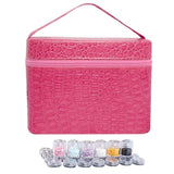 84 Bottles PU Leather Diamond Painting Charms Rhinestones Tool Storage Bag Case Organizer Beads Diamond Embroidery Storage Box - Presidential Brand (R)