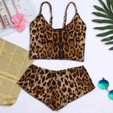 женские блузки Women Plus Size Sexy Lingerie Bow Leopard Underwear Sleepwear Set женские футболки dropshipping - Presidential Brand (R)