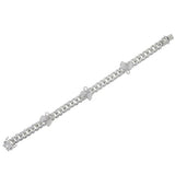 Cuban Link Butterfly Bracelet Gold Iced Out Crystal Rhinestone Bracelets - Presidential Brand (R)