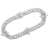 Cuban Link Butterfly Bracelet Gold Iced Out Crystal Rhinestone Bracelets - Presidential Brand (R)