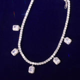 Tennis Chain With White Zircon Pendant Gold Color Charm Women Necklace Link Men's Hip Hop Jewelry adjustable - Presidential Brand (R)