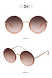 Vintage Fashion Round Sunglasses Women 2019 Luxury Brand Design Retro Rimless Frame Sun Glasses Lady Female Shades NO Chain - Presidential Brand (R)