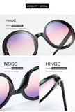 Retro Round Sunglasses Women Men Brand Design Transparent Blue Frame Circle Lens Fashion 90s Sun Glasses Shades Female - Presidential Brand (R)