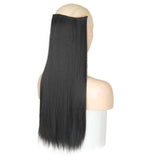 MERISI HAIR 5 Clips Synthetic Hair Long Straight Clip In Hair Extensions False Hair Black Hair Pieces for Women - Presidential Brand (R)