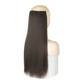 MERISI HAIR 5 Clips Synthetic Hair Long Straight Clip In Hair Extensions False Hair Black Hair Pieces for Women - Presidential Brand (R)