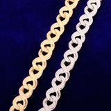 Solid 15mm Men's Hip Hop Cuban Chain Link Cubic Zirconia Gold Color Necklace Choker Fashion Rock Jewelry - Presidential Brand (R)