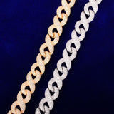 Solid 15mm Men's Hip Hop Cuban Chain Link Cubic Zirconia Gold Color Necklace Choker Fashion Rock Jewelry - Presidential Brand (R)