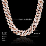 Cuban Link Chains Necklaces Luxury Bling Choker Iced Out Zircon Chains - Presidential Brand (R)