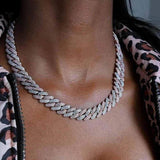 Cuban Link Chains Necklaces Luxury Bling Choker Iced Out Zircon Chains - Presidential Brand (R)