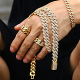 Cuban Link Chains Necklaces Luxury Bling Choker Iced Out Zircon Chains - Presidential Brand (R)