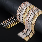Cuban Link Chains Necklaces Luxury Bling Choker Iced Out Zircon Chains - Presidential Brand (R)