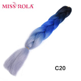 MISS ROLA 24Inch Glowing Twist Braids Braiding Hair Extensions Jumbo Braids Ombre Synthetic Hair Support Wholesale Kanekalon - Presidential Brand (R)