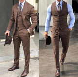 Suit Tuxedo Slim Fit Bridegroom Men 3 Pieces Groomsmen Formal Business Jacket Vest Pants - Presidential Brand (R)