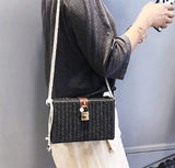 Straw Box Clutch Shoulder Bag - Presidential Brand (R)